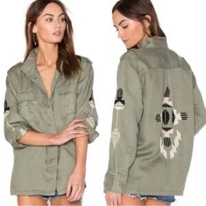 Rails Elliot Sage Green Embroidered Utility Jacket Size Small